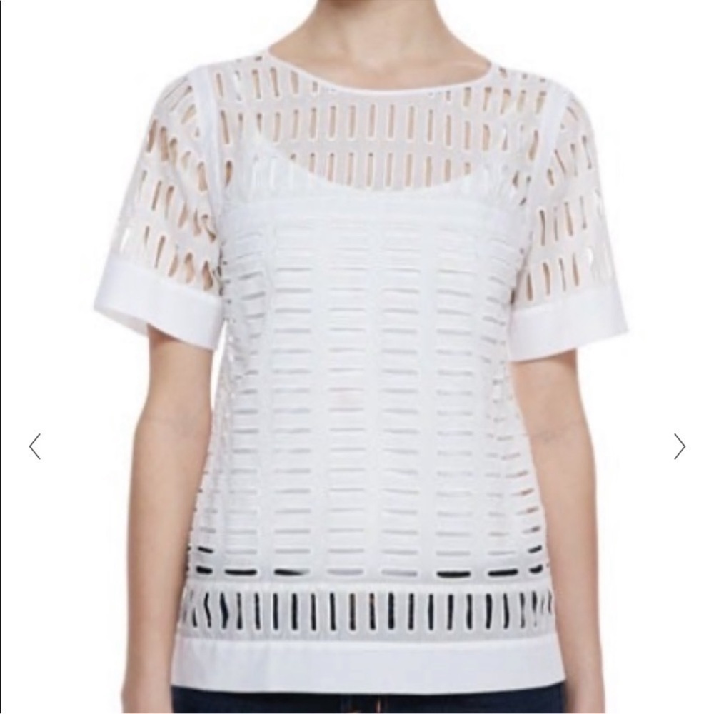 Rebecca Taylor White Eyelet Cotton Top